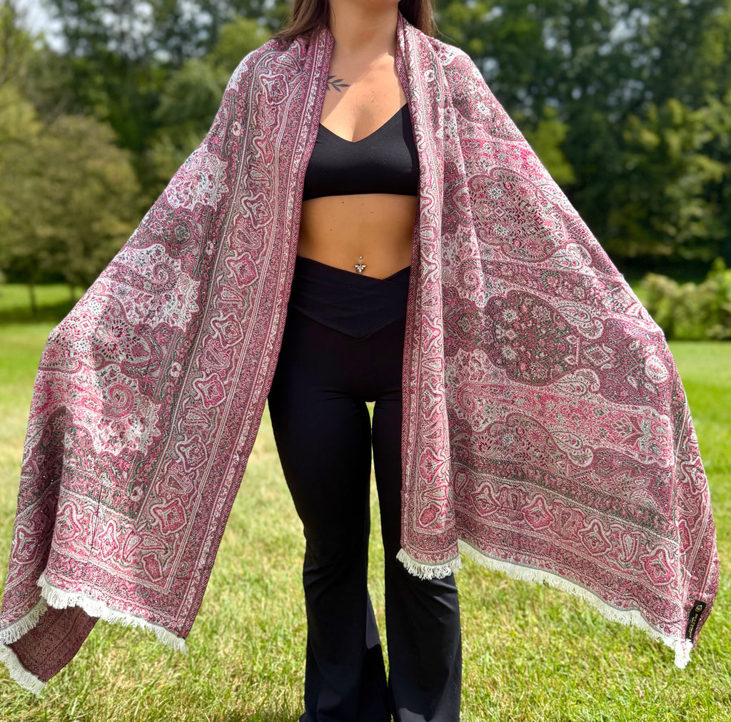Rose Rhinestone Pashmina