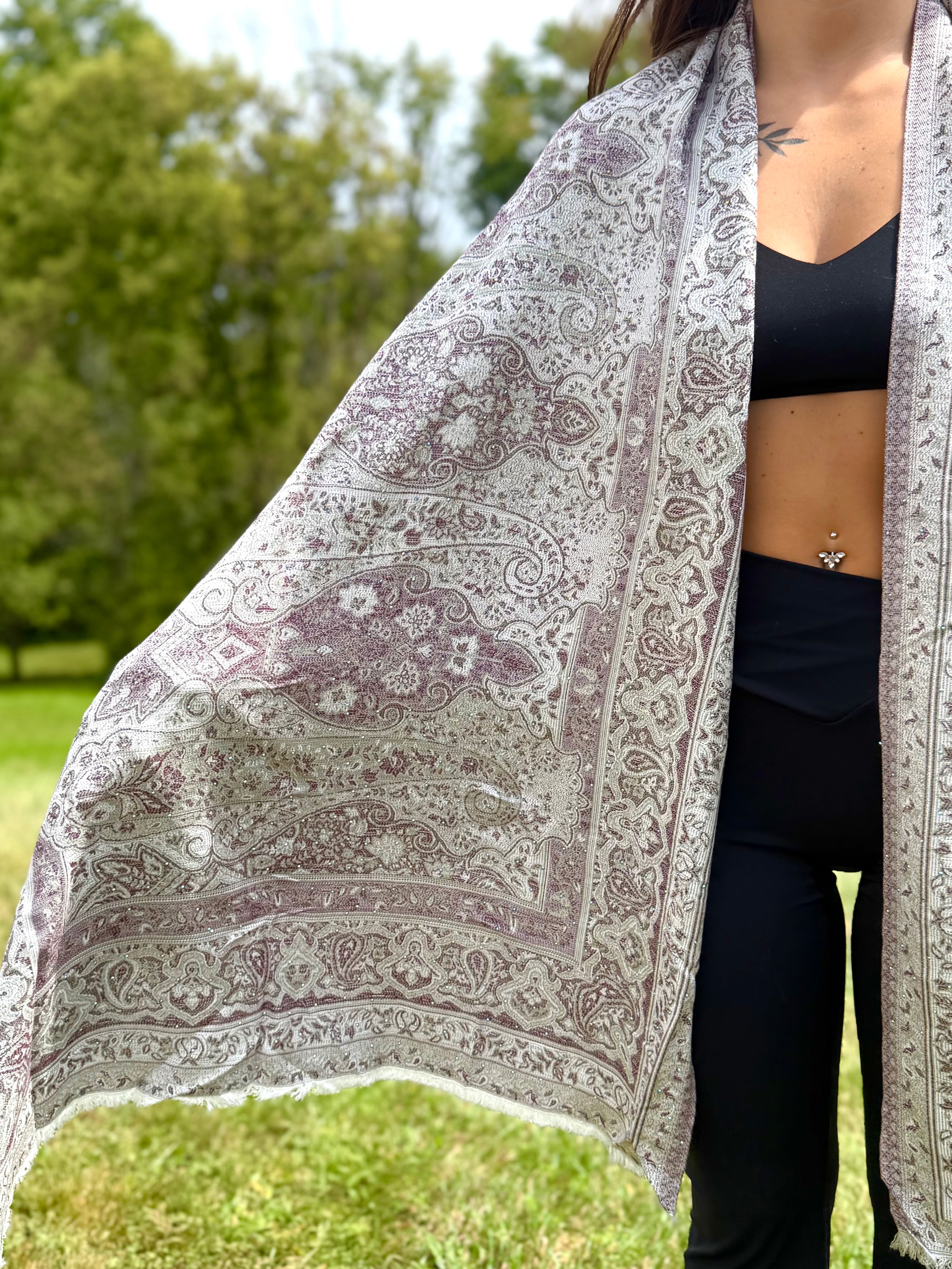 Orchid Rhinestone Pashmina