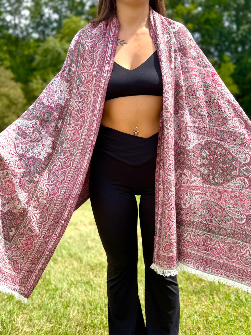Rose Rhinestone Pashmina