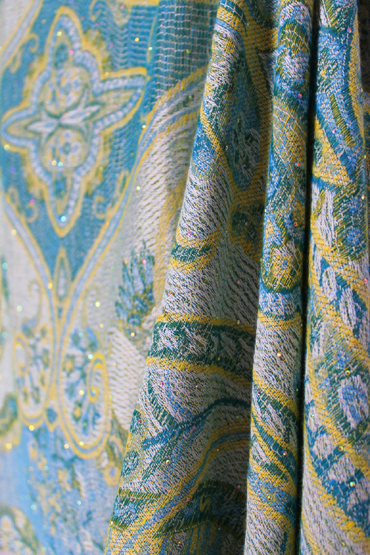 Aqua Sparkly Rhinestone Pashmina