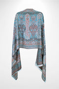Blue & Peach Rhinestone Pashmina