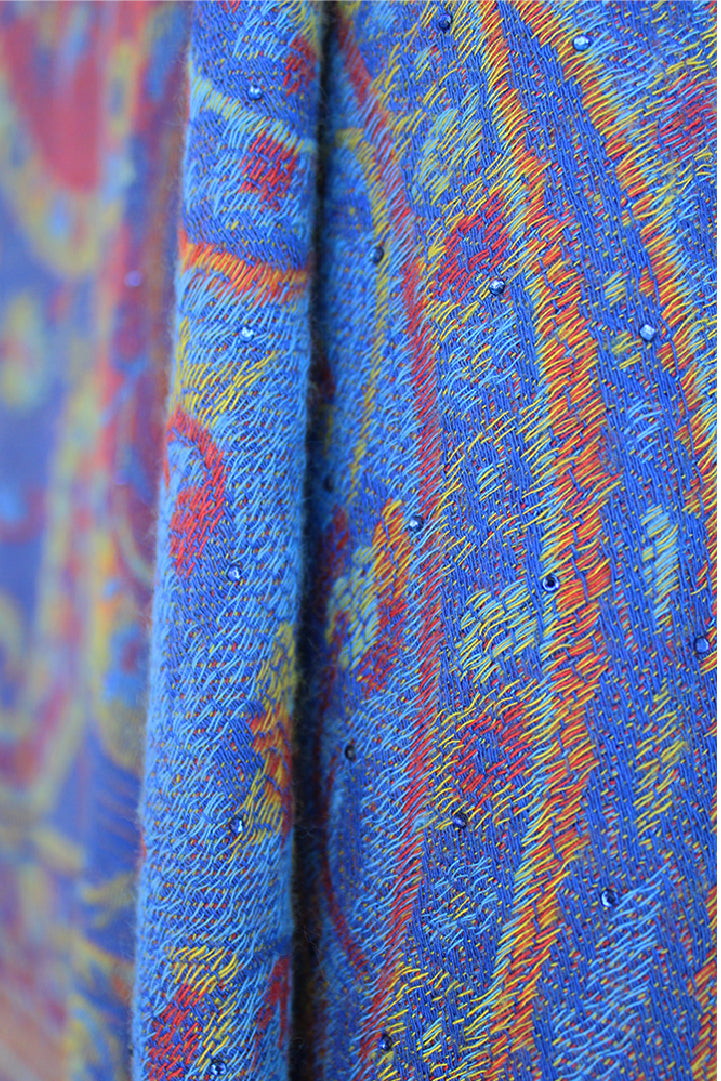 Blue Multi-Color Rhinestone Pashmina