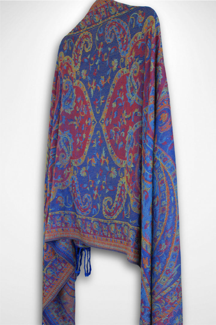 Blue Multi-Color Rhinestone Pashmina