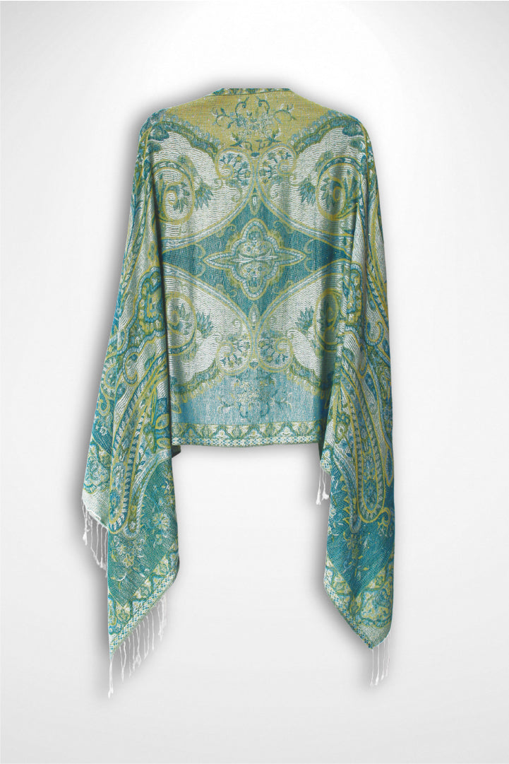Aqua Sparkly Rhinestone Pashmina