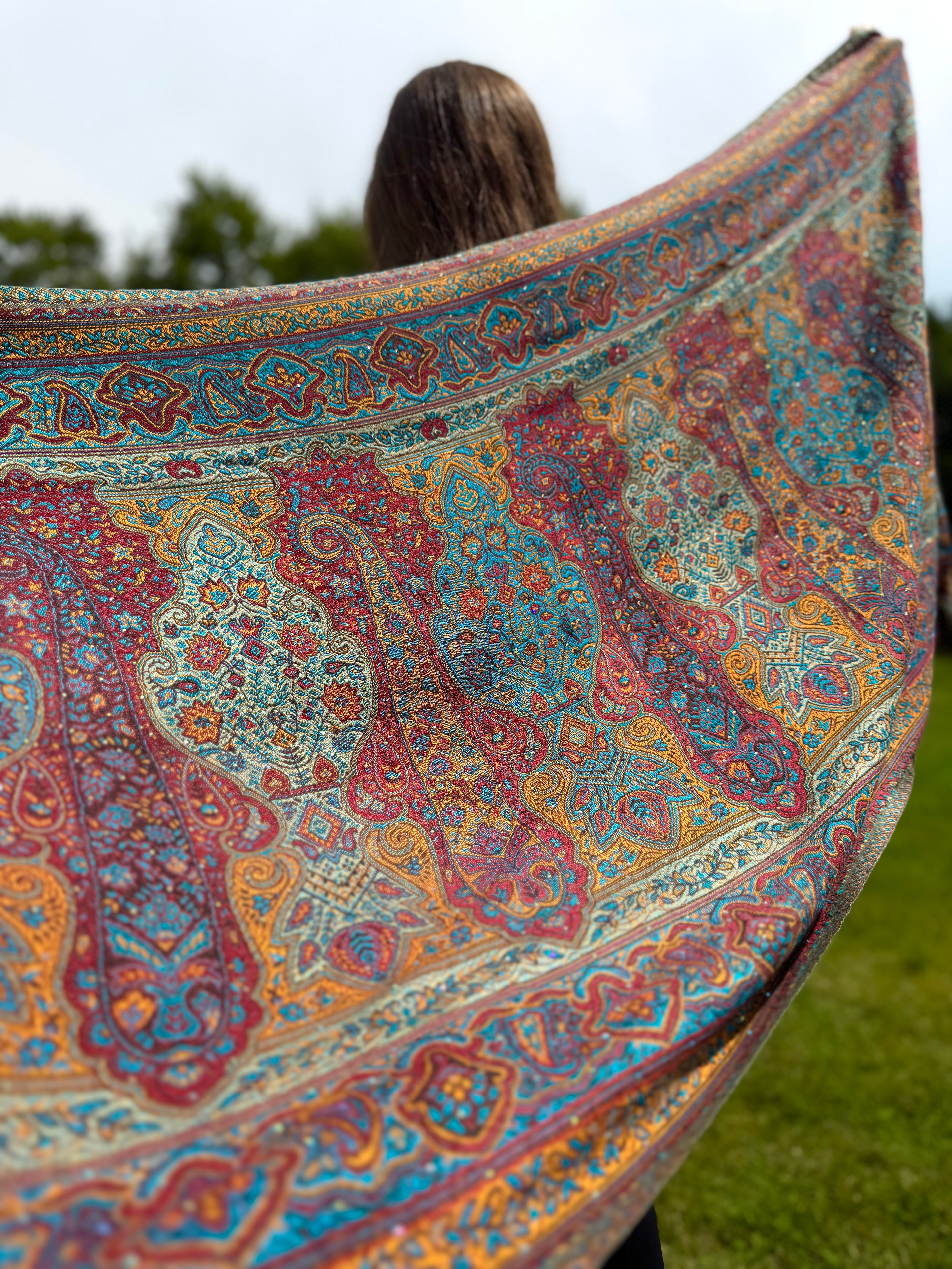 Wild Berry Rhinestone Pashmina