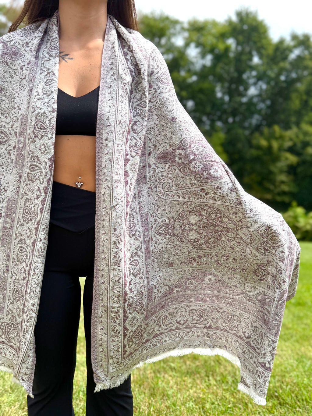 Orchid Rhinestone Pashmina