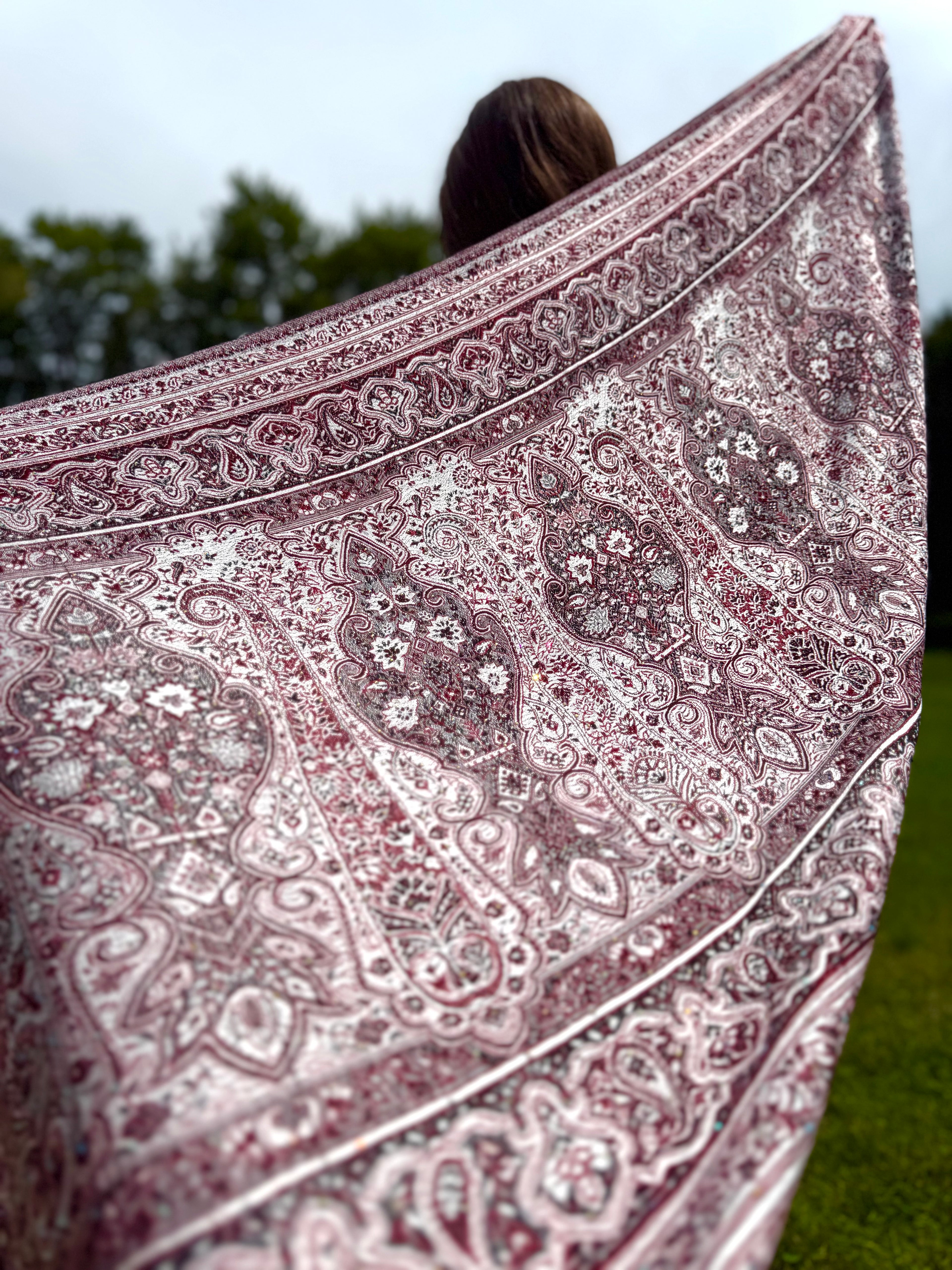 Black Cherry Rhinestone Pashmina