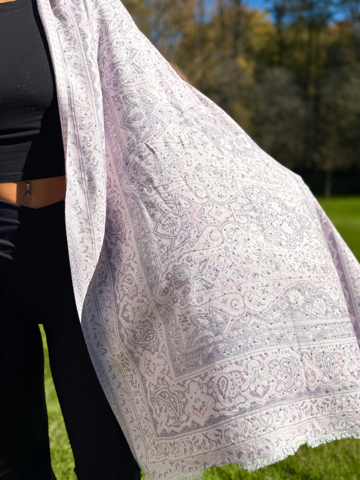 Lilac Rhinestone Pashmina