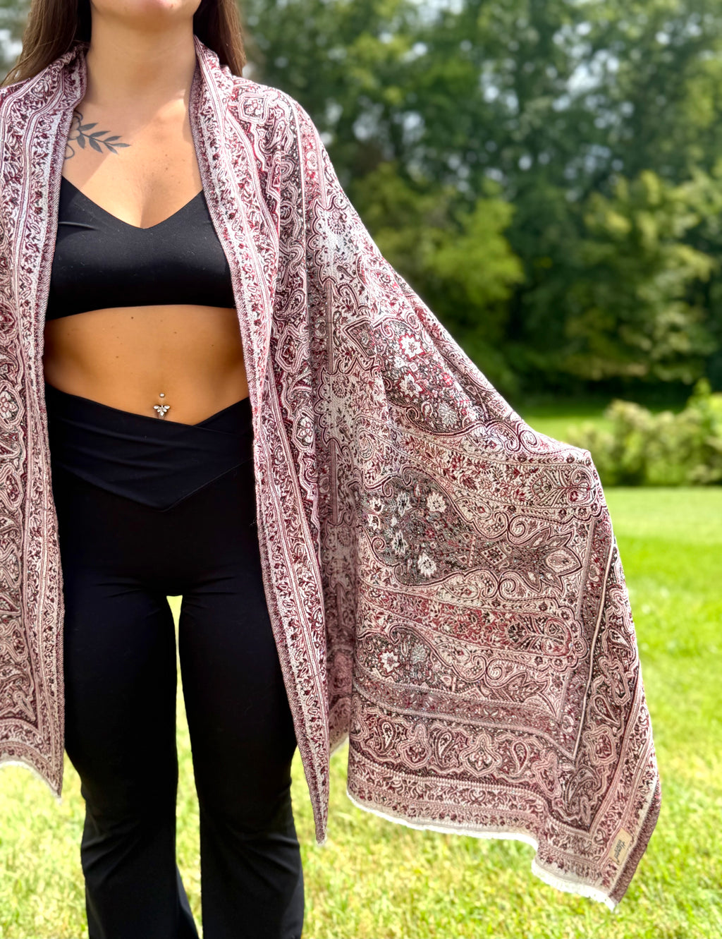 Black Cherry Rhinestone Pashmina