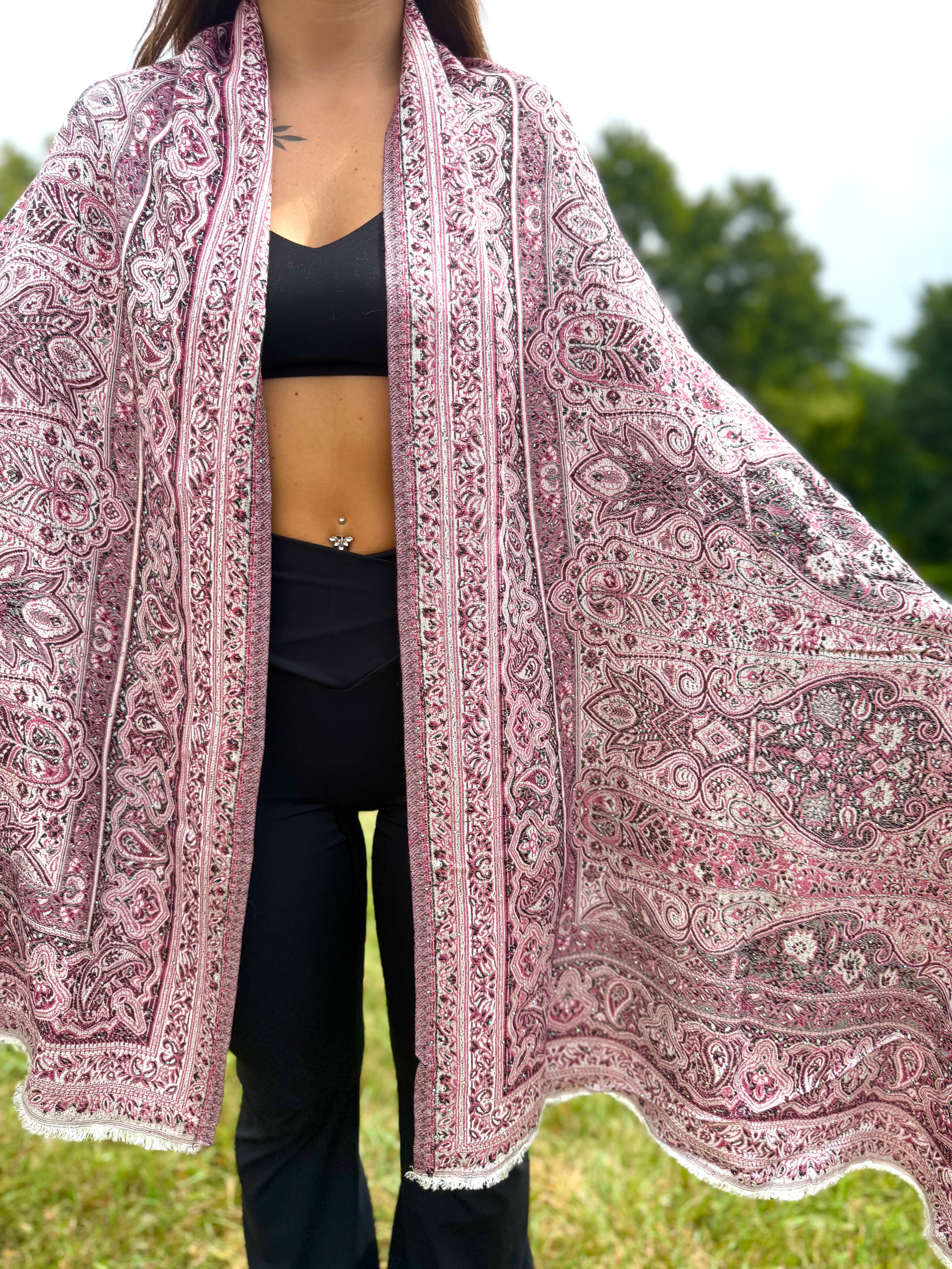Ruby Rhinestone Pashmina