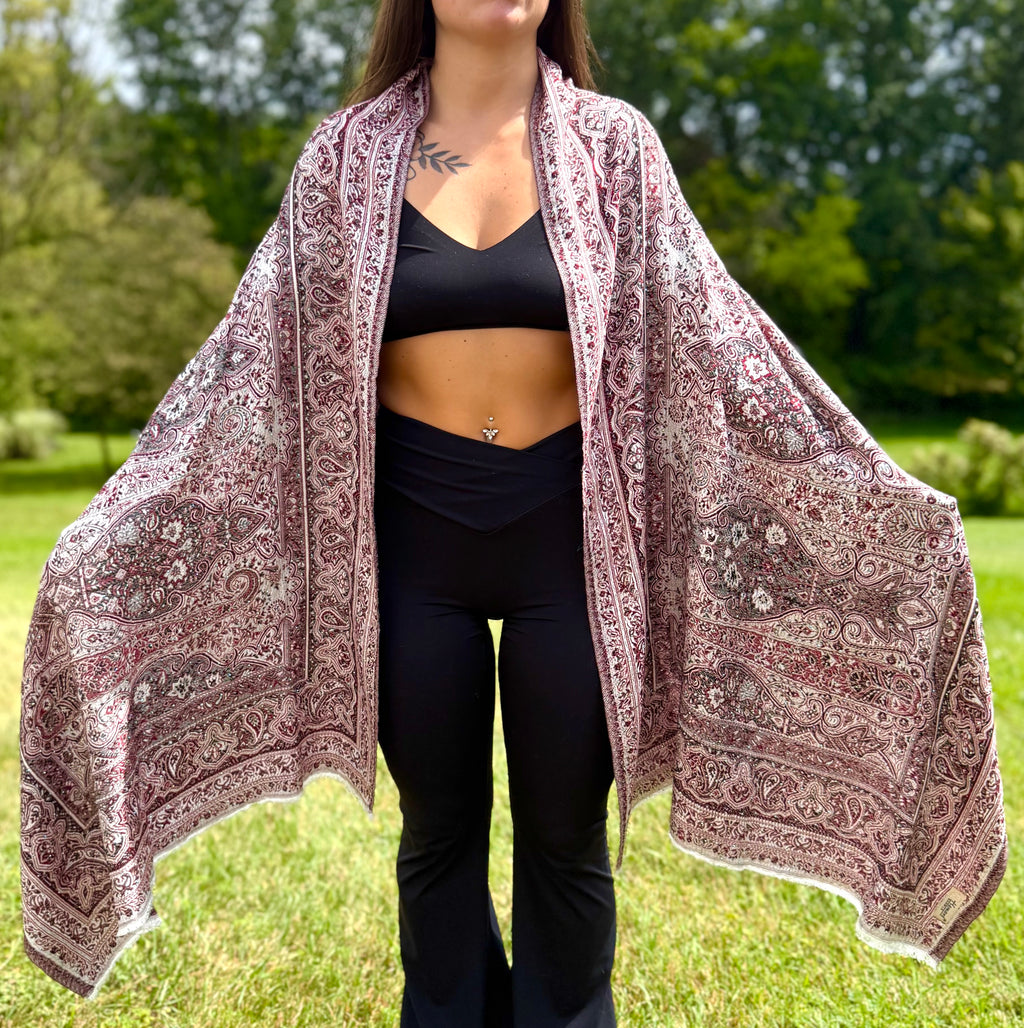 Black Cherry Rhinestone Pashmina
