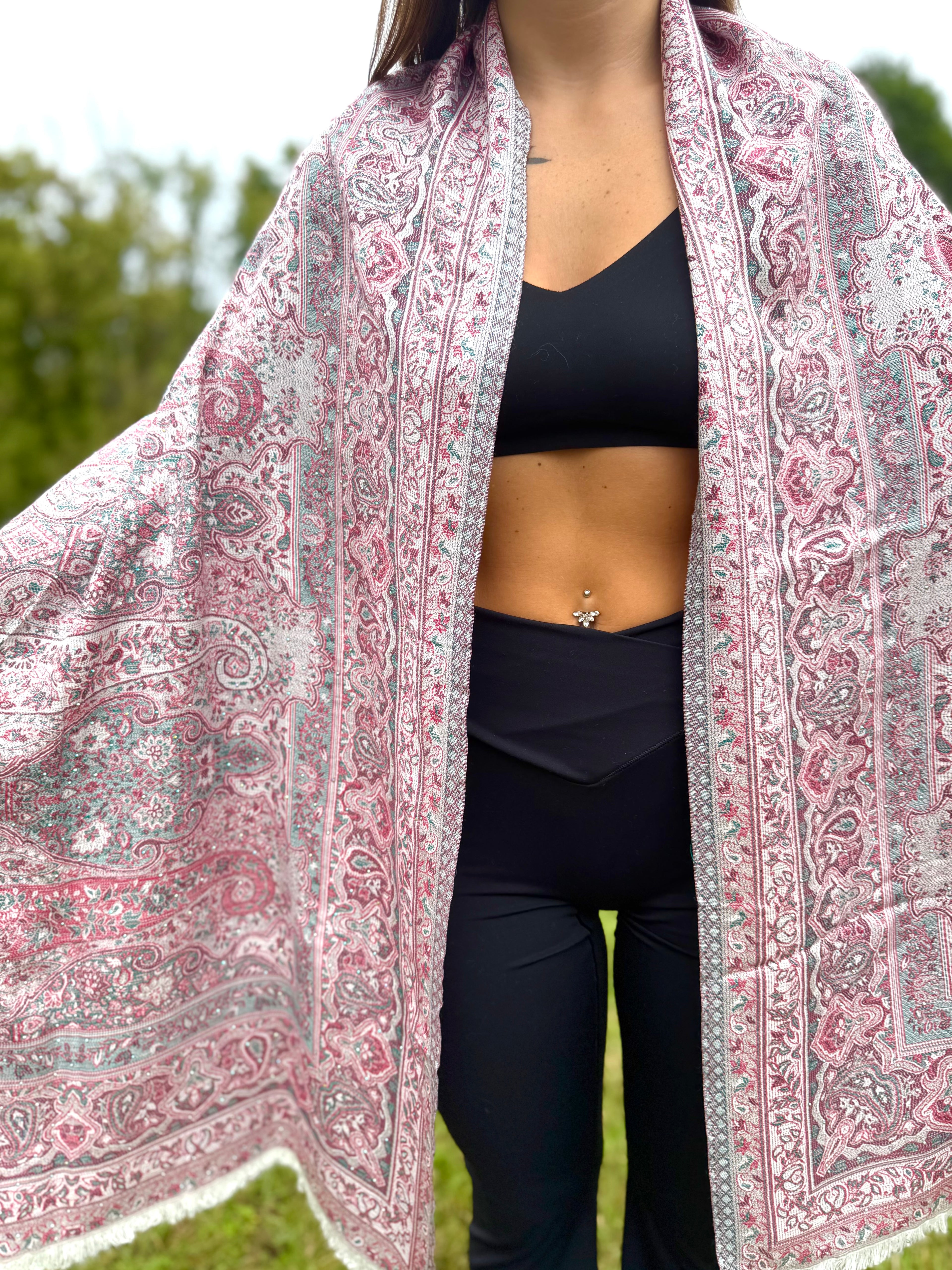 Cotton Candy Rhinestone Pashmina