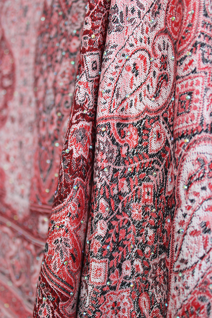 Red & Pink Rhinestone Pashmina