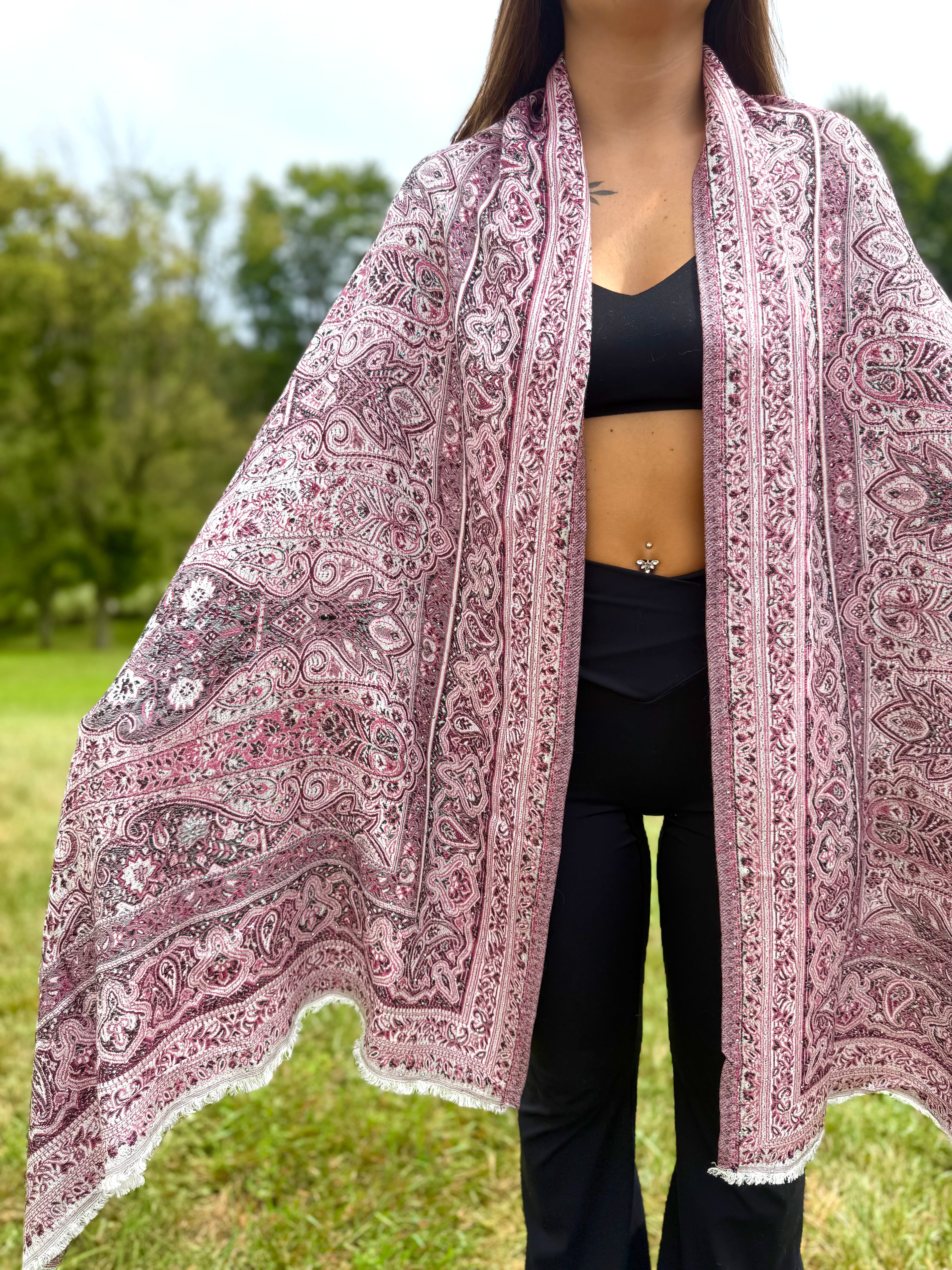 Ruby Rhinestone Pashmina