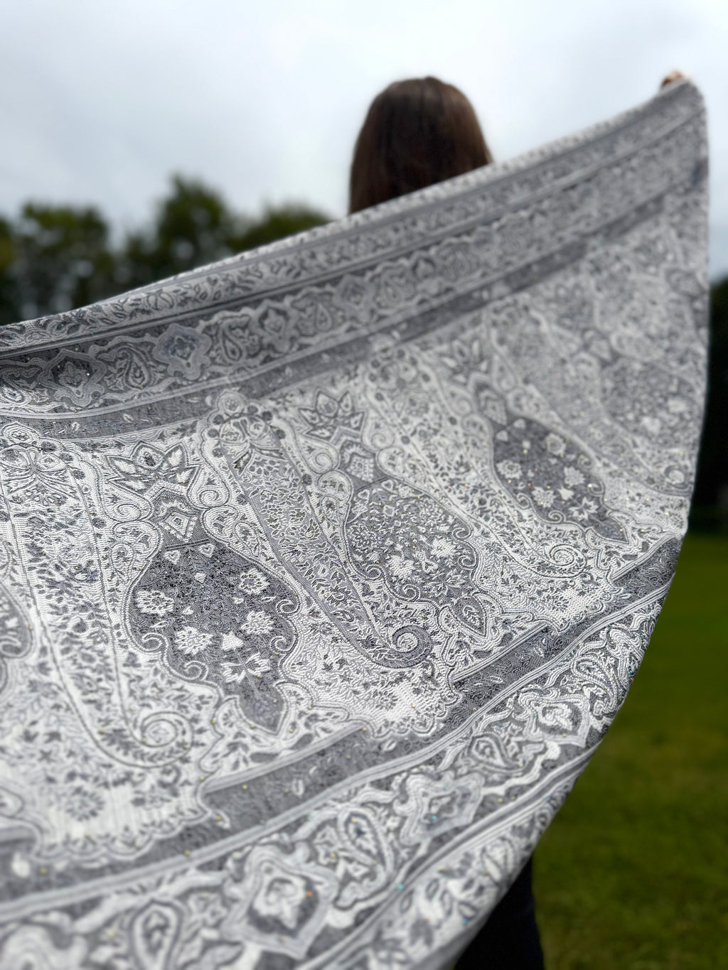 Ash Rhinestone Pashmina