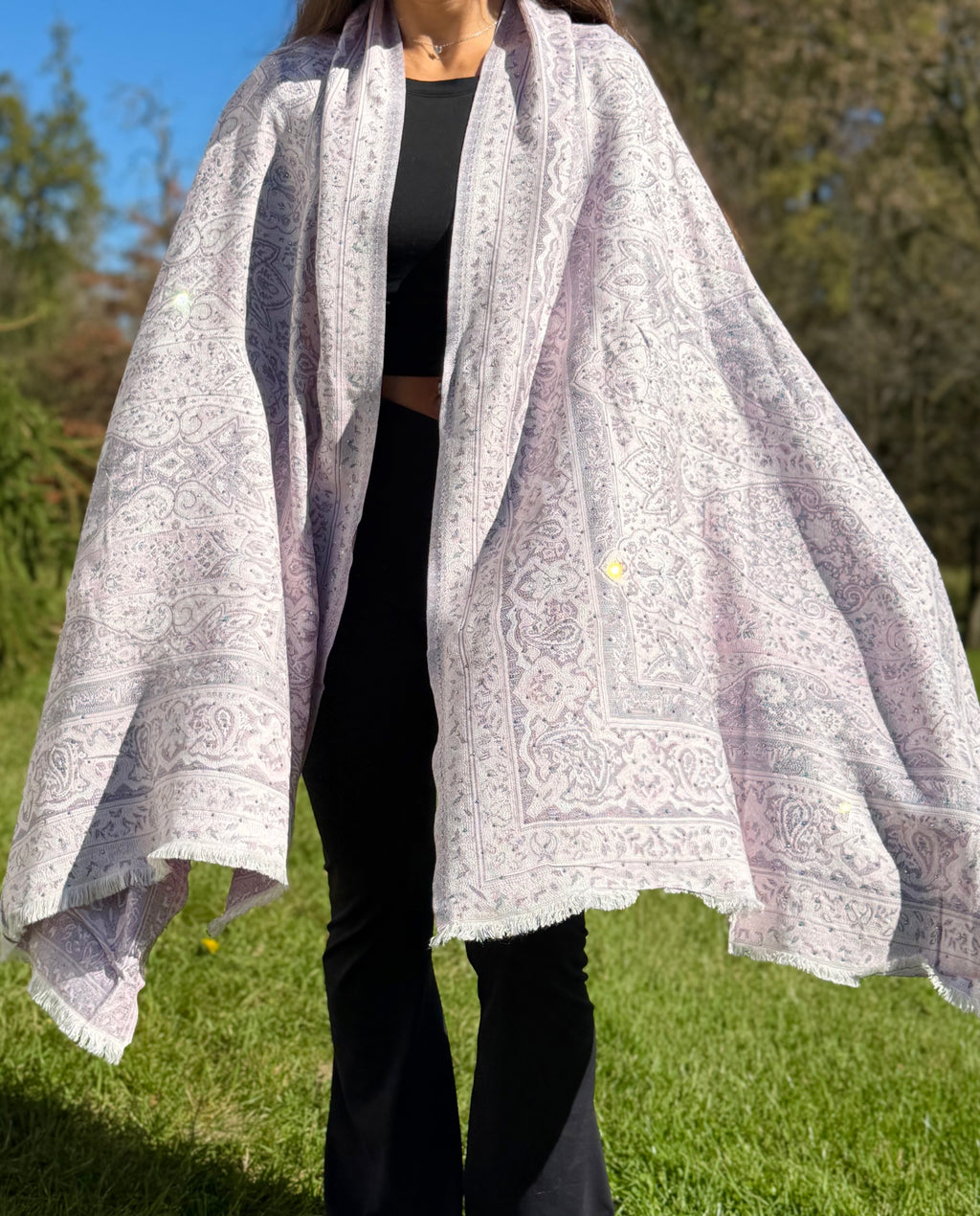 Lilac Rhinestone Pashmina