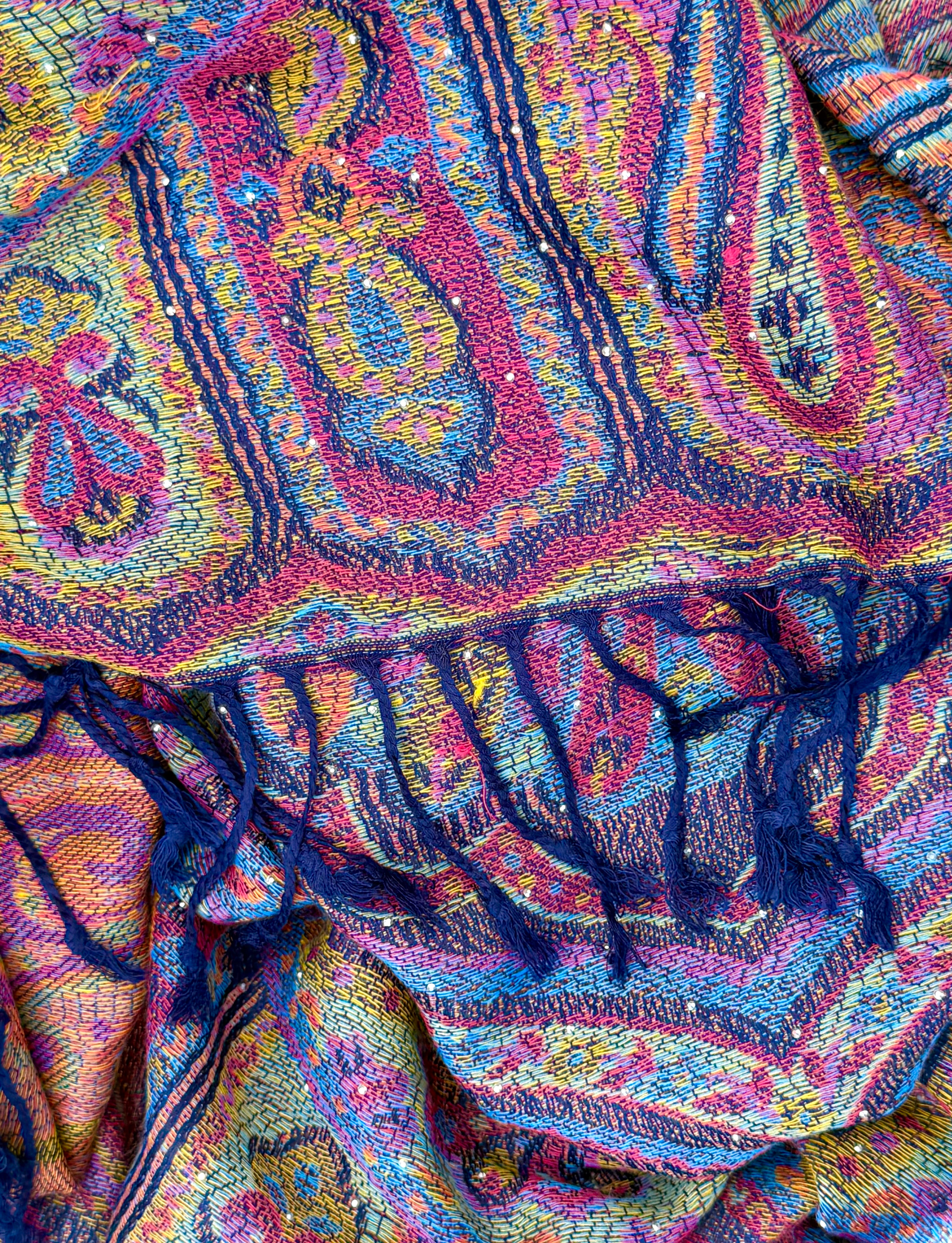 Navy Sparkly Rhinestone Pashmina