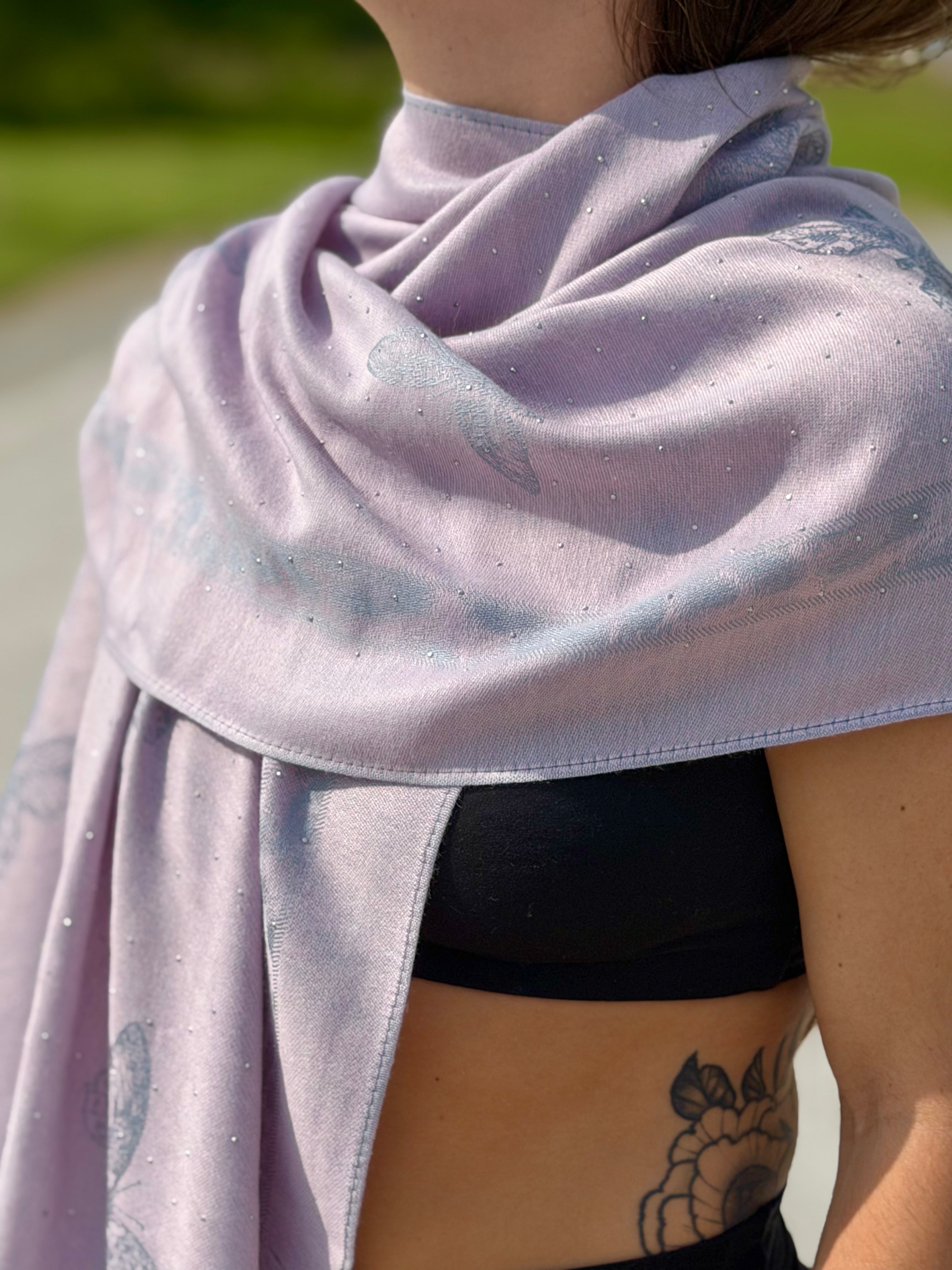 Butterfly Sparkly Rhinestone Pashmina