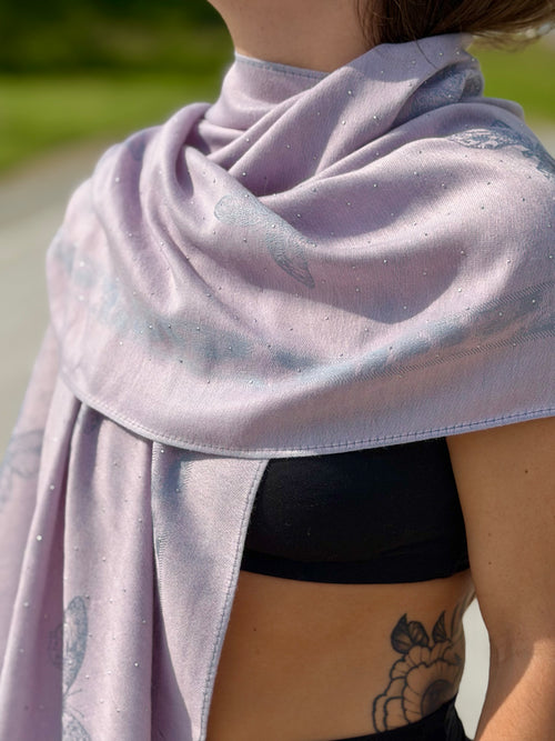 Butterfly Sparkly Rhinestone Pashmina