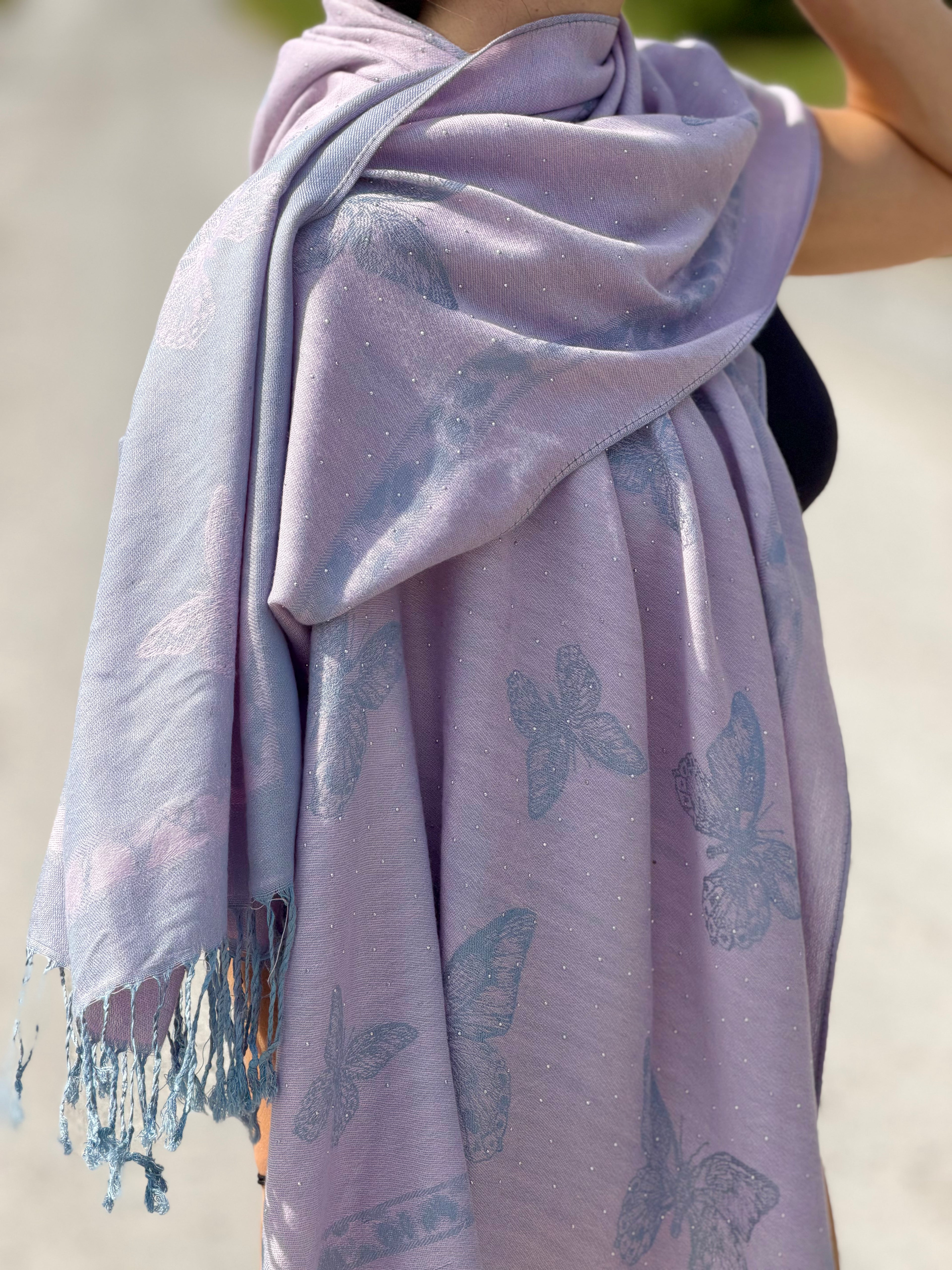 Butterfly Sparkly Rhinestone Pashmina