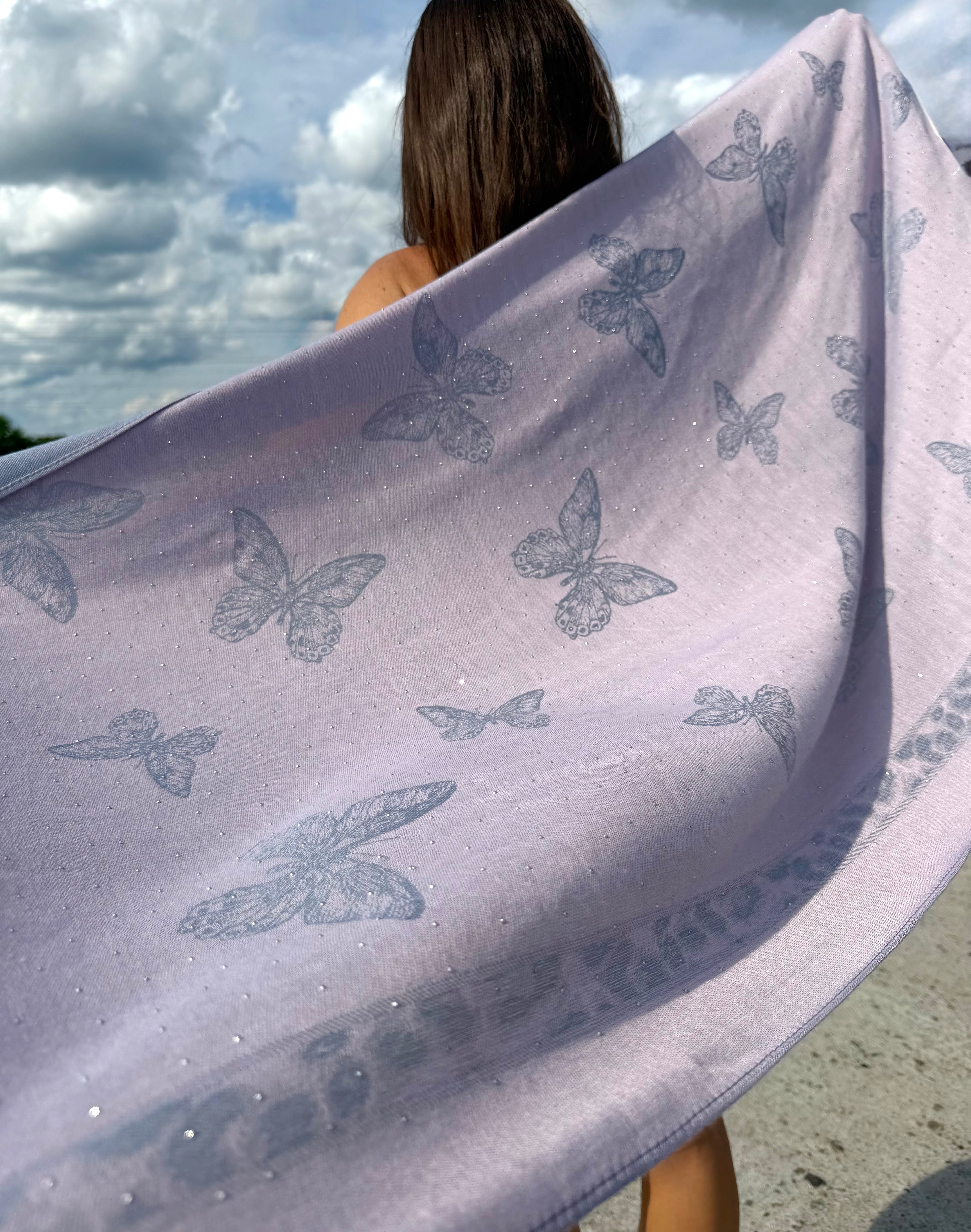 Butterfly Sparkly Rhinestone Pashmina
