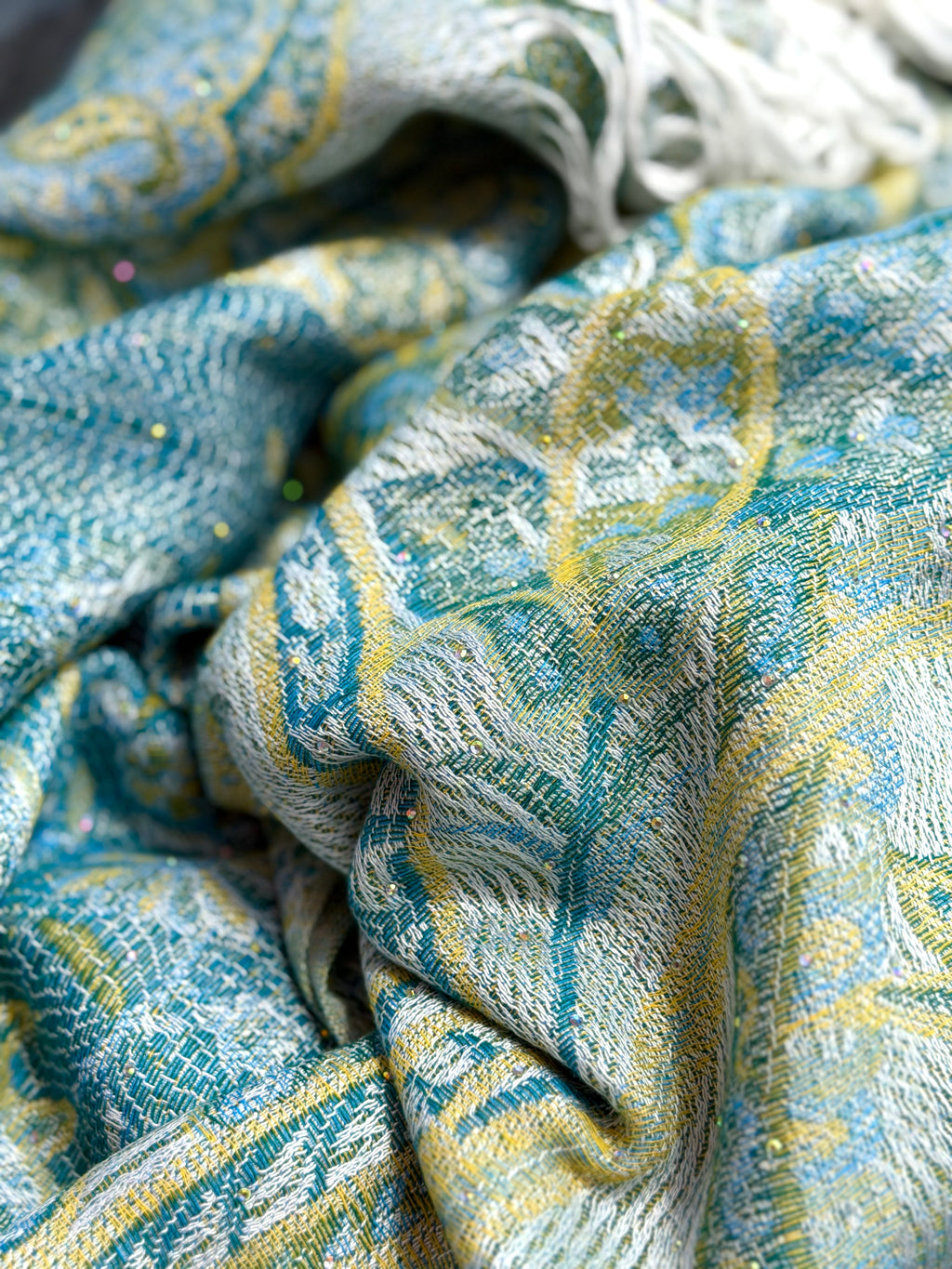 Aqua Sparkly Rhinestone Pashmina