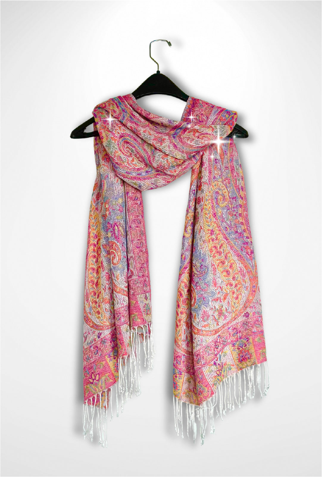 Pink Multi-Color Rhinestone Pashmina