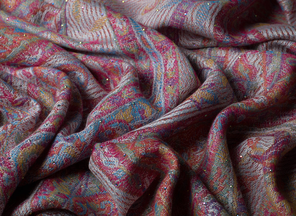 Pink Multi-Color Rhinestone Pashmina