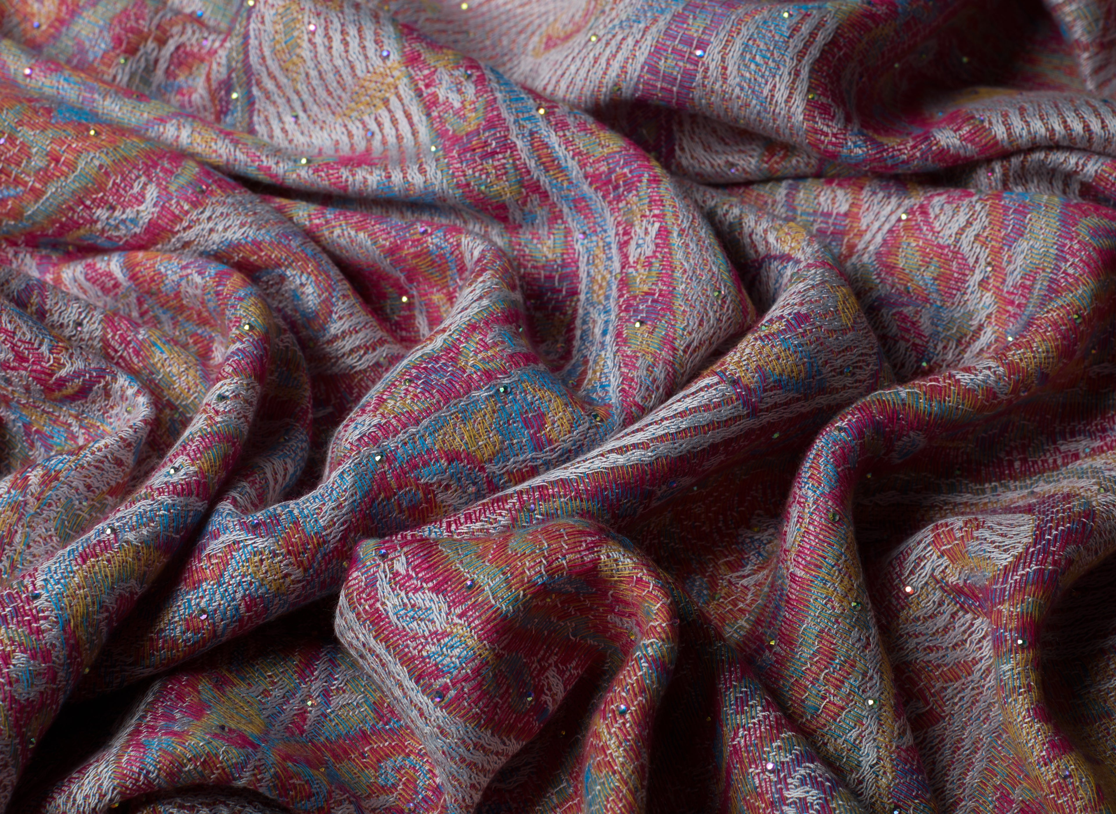 Pink Multi-Color Rhinestone Pashmina