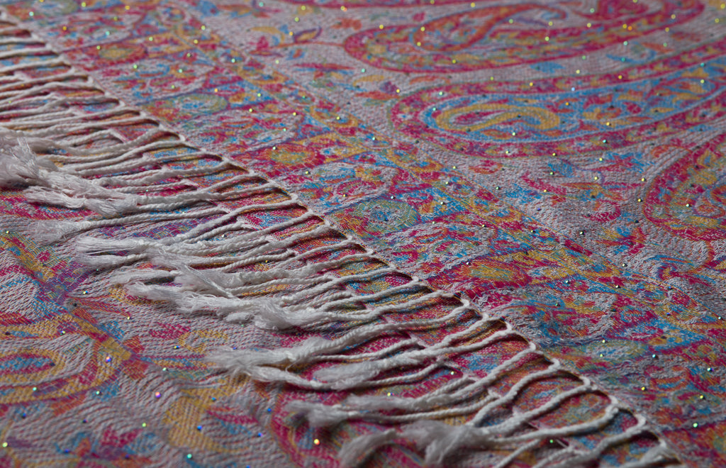 Pink Multi-Color Rhinestone Pashmina
