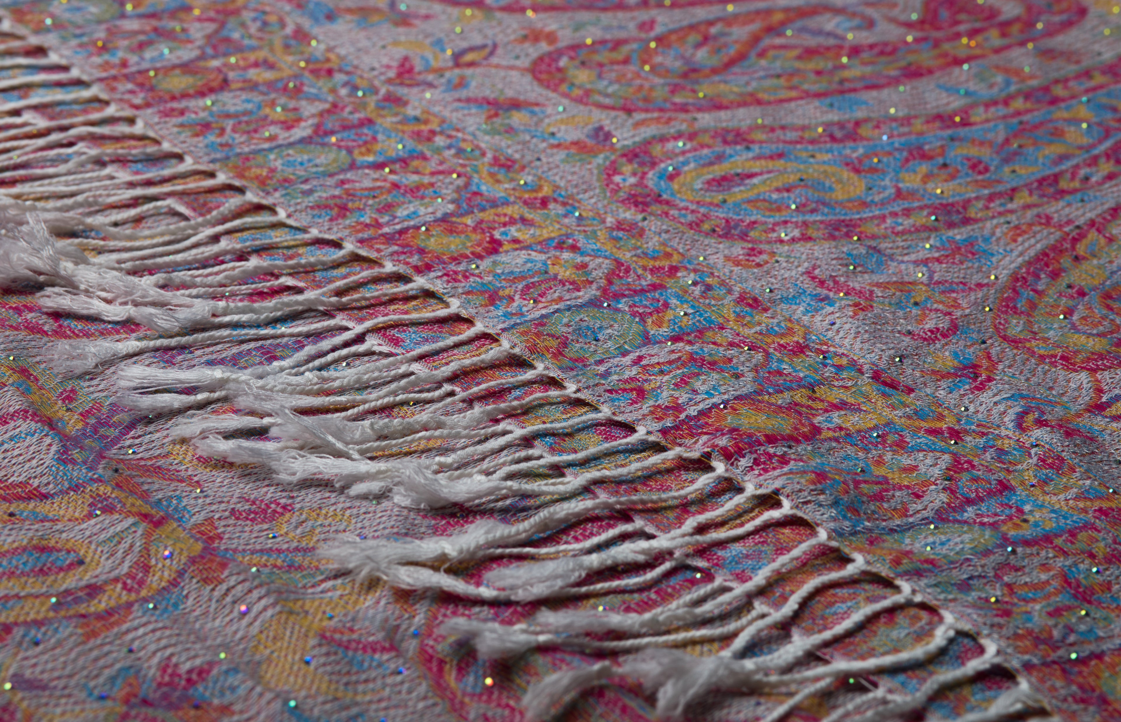 Pink Multi-Color Rhinestone Pashmina