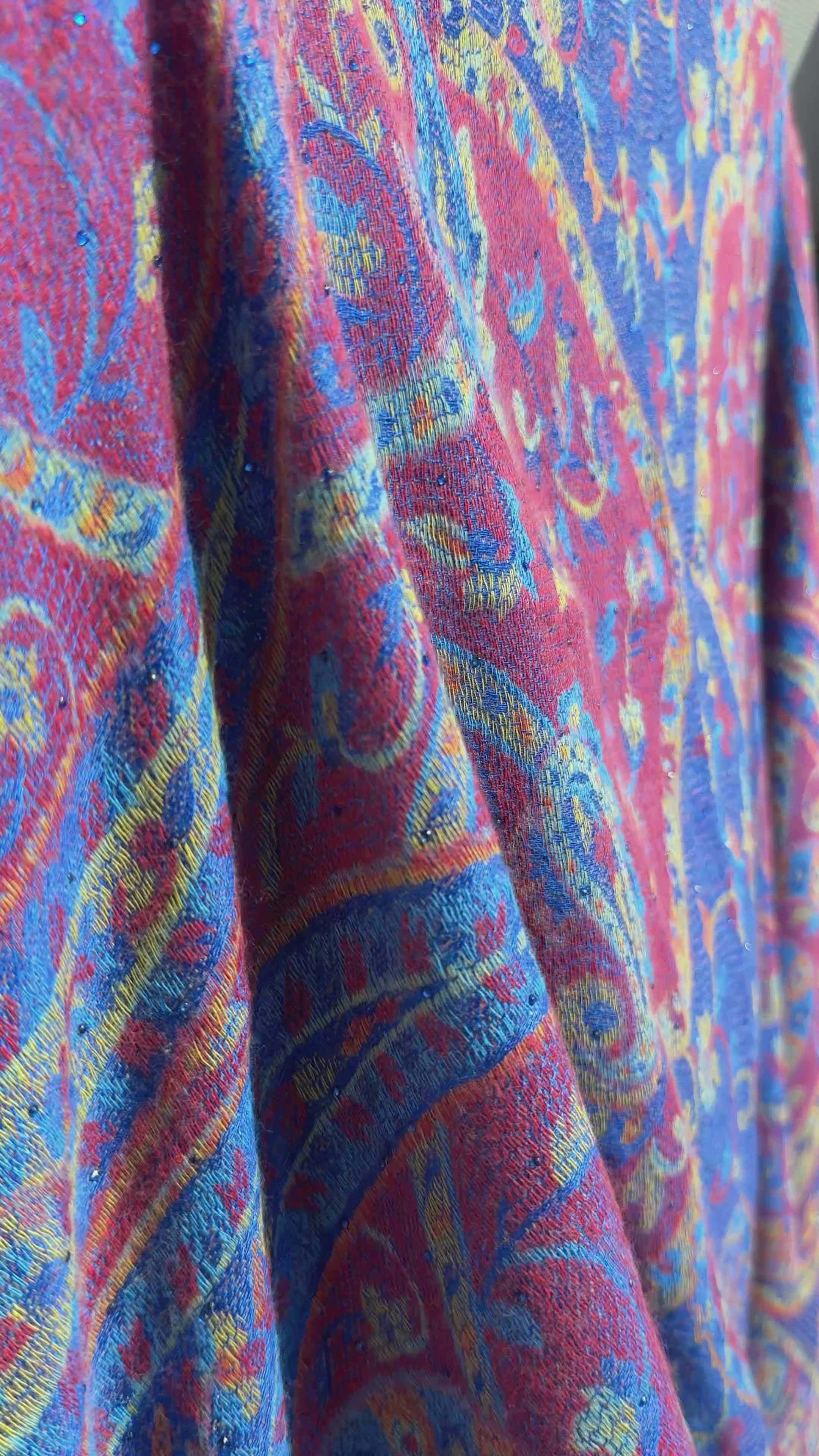 Blue Multi-Color Rhinestone Pashmina